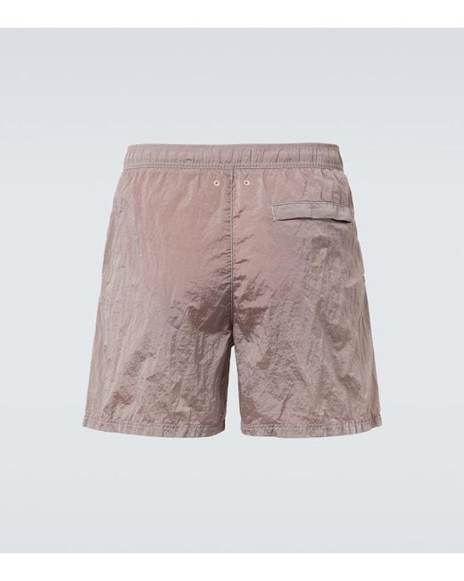 Stone Island Pink Compass Swim Trunks for men