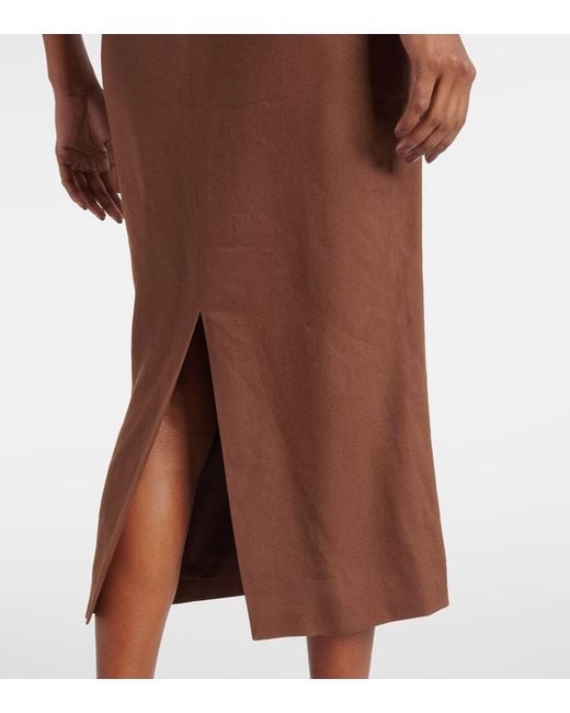 Veronica Beard Brown Isla Embellished Midi Dress