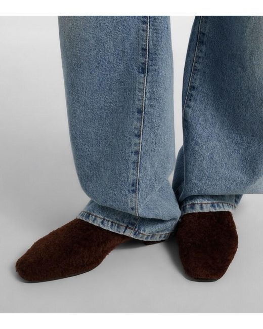Herbert Levine Brown Soft Touch Shearling Loafers
