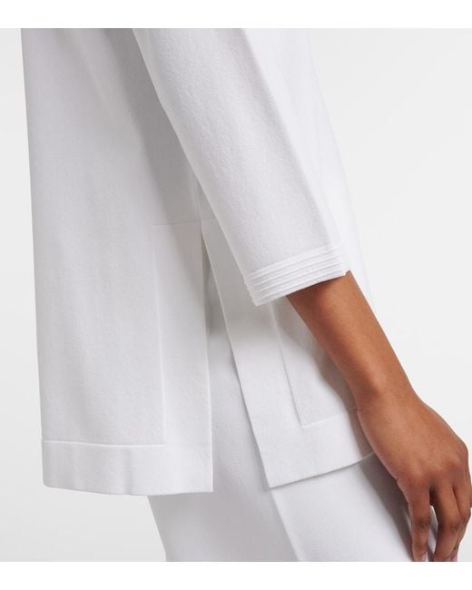 Max Mara White Embroidered Top