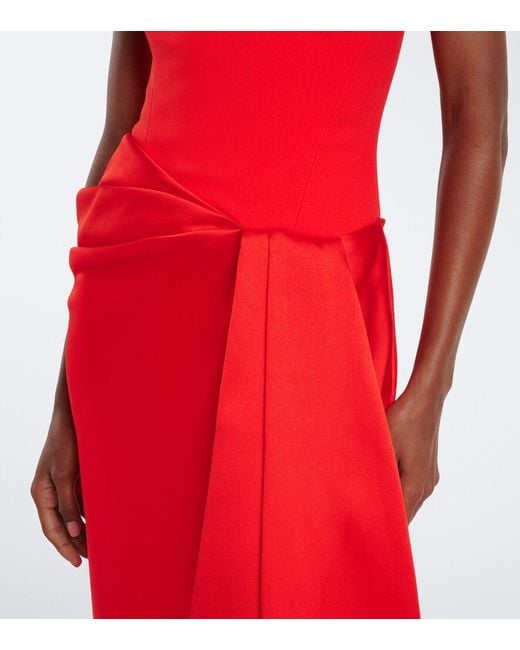 Solace London Red Seri Crepe Corset Gown
