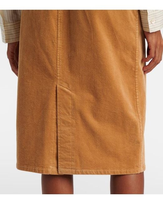 Polo Ralph Lauren Natural Cotton Corduroy Pencil Skirt