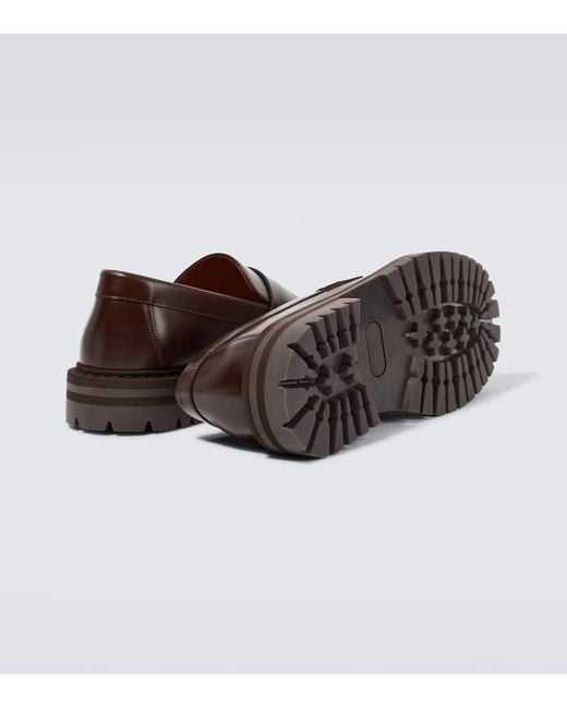 Common Projects Brown Leather Penny Loafers for men