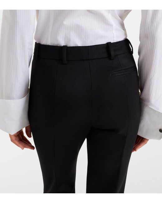 McQueen Black Wool Flared Pants