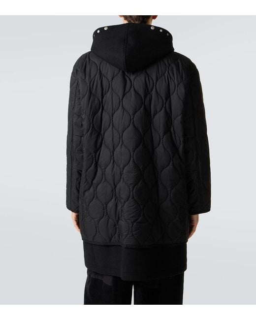 Comme des Garçons Black Quilted Wool Duffel Coat for men