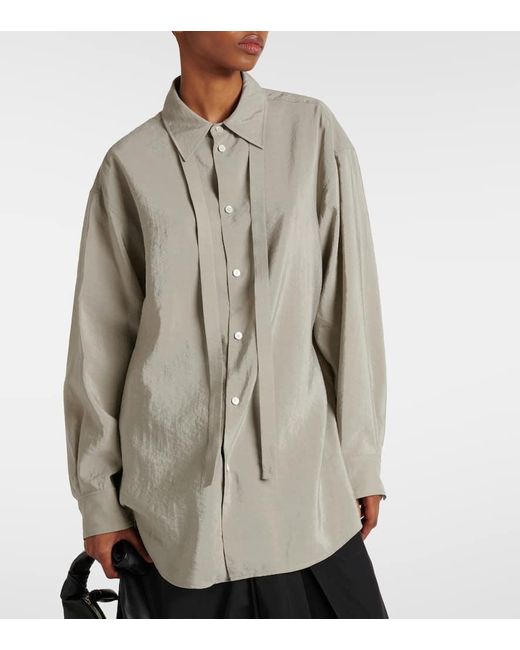 Lemaire Natural Tie-detail Silk-blend Shirt