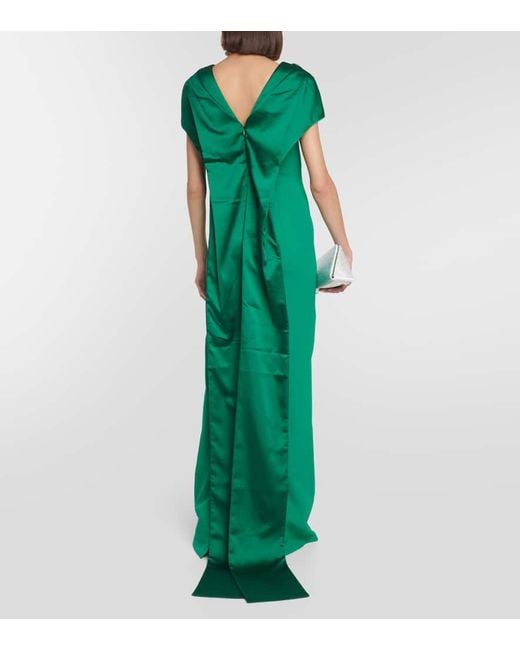 Safiyaa Green Inaya Crepe Gown