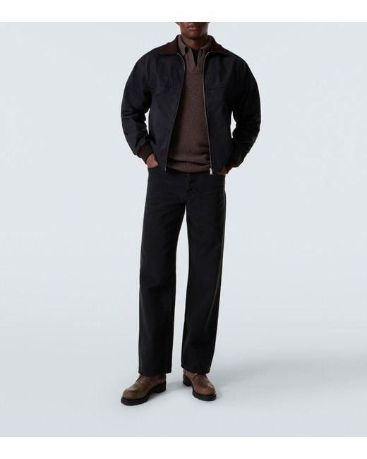 The Row Black Mantis Cotton Gabardine Blouson Jacket for men