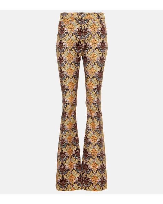 Etro Natural Bedruckte High-Rise-Schlaghose