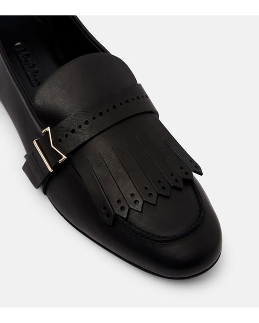 Max Mara Black Leather Lofaers