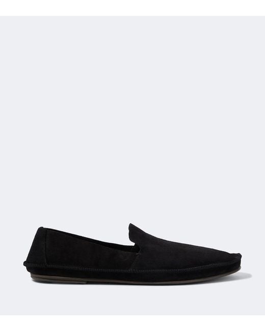 The Row Black Tyler Suede Loafers for men