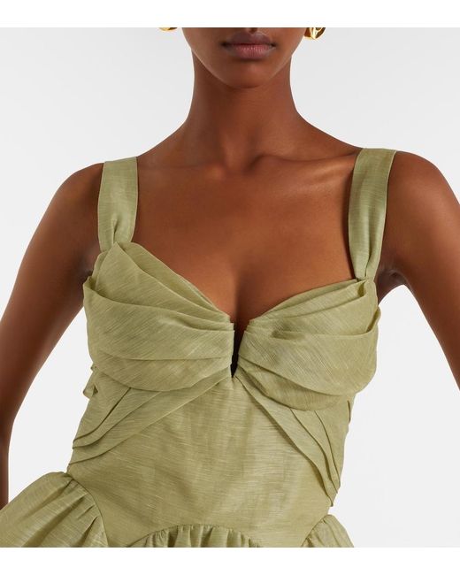 Zimmermann Natural Rebellion Linen And Silk Organza Minidress