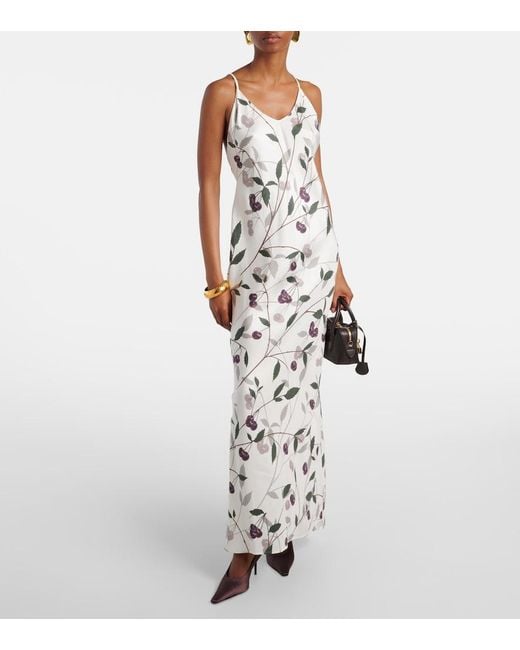 Stella McCartney White Printed Silk Maxi Dress