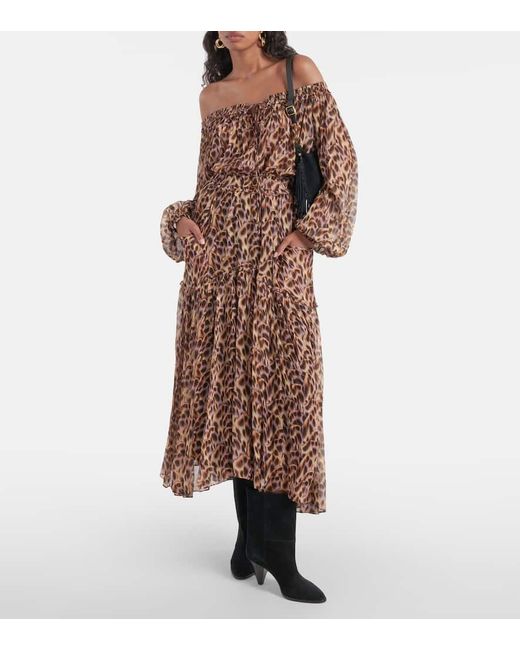 Falda midi Veronique estampada Isabel Marant de color Brown