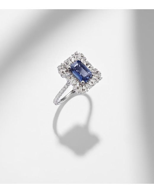 Suzanne Kalan Blue 18Kt Ring With Sapphires And Diamonds