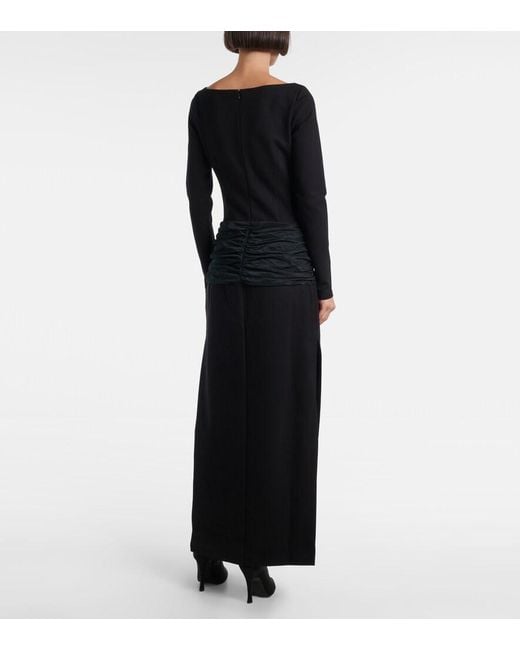 Staud Black Holland Draped Maxi Dress