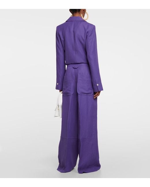 Jacquemus Purple Plidao Wide-Leg Pants