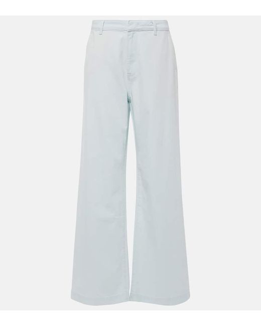 Pantalones anchos de sarga de algodon Vince de color Blue