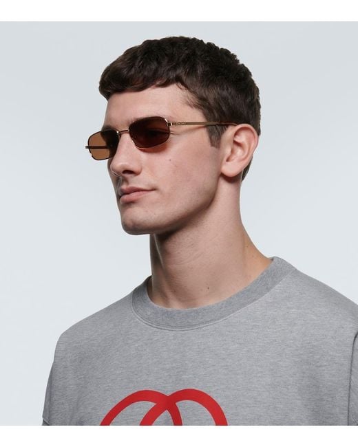Gucci Eckige Sonnenbrille in Metallic für Herren