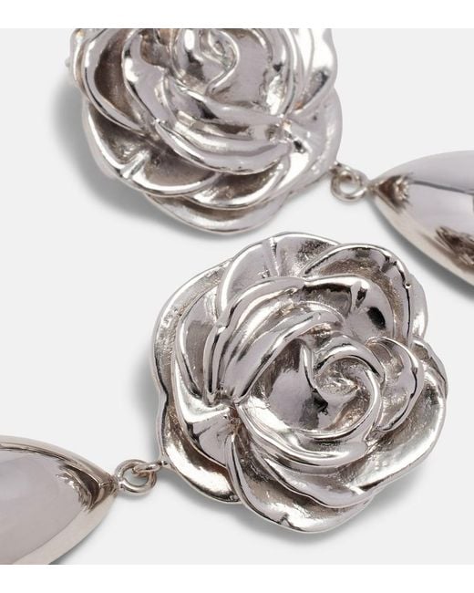 Magda Butrym Metallic Floral Drop Earrings