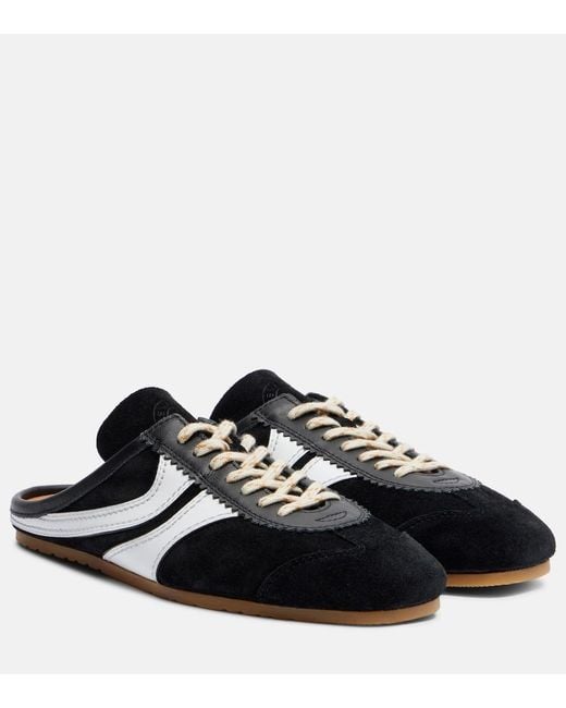 Dries Van Noten Black Suede Mules