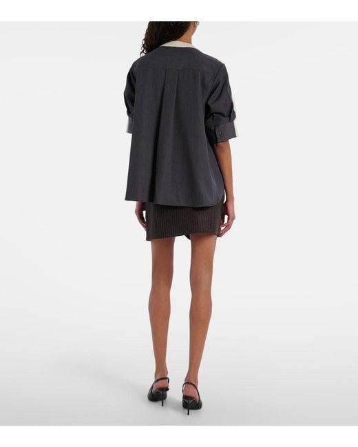 Coperni Gray Pinstripe Wrap Skirt