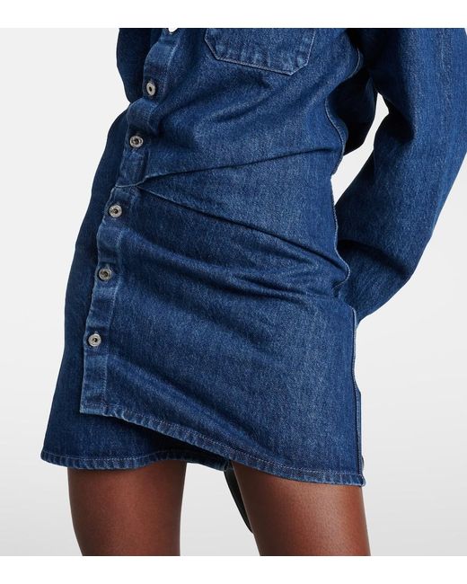 Off-White c/o Virgil Abloh Blue Asymmetric Denim Shirt Dress