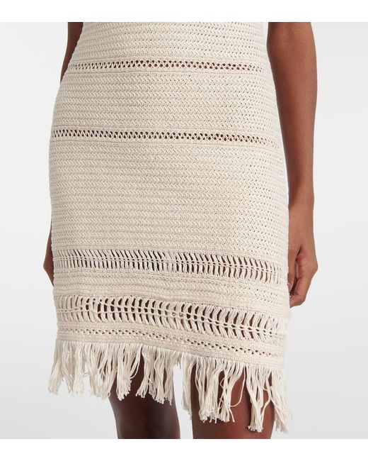 Isabel Marant Natural Araliage Macrame Cotton Minidress