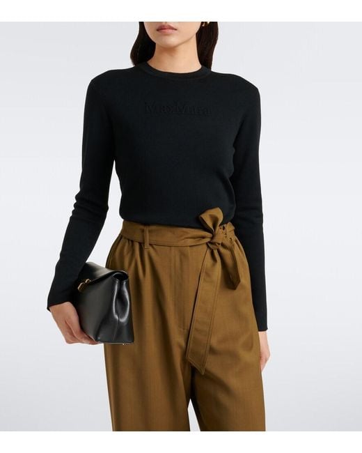 Max Mara Black Virgin Wool Sweater