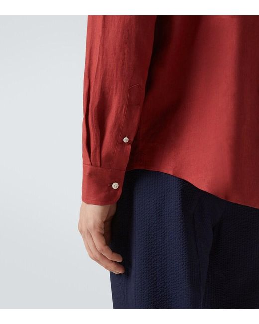 Dunhill Red Linen Shirt for men