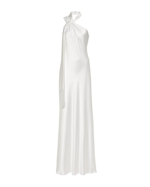 Bridal - Abito lungo Ushuaia in raso di setaGalvan London in Seta di colore  Bianco | Lyst