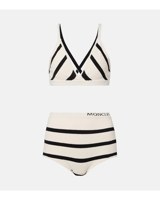 Set De Bralette Y Braga En Mezcla De Algodon Moncler de color White