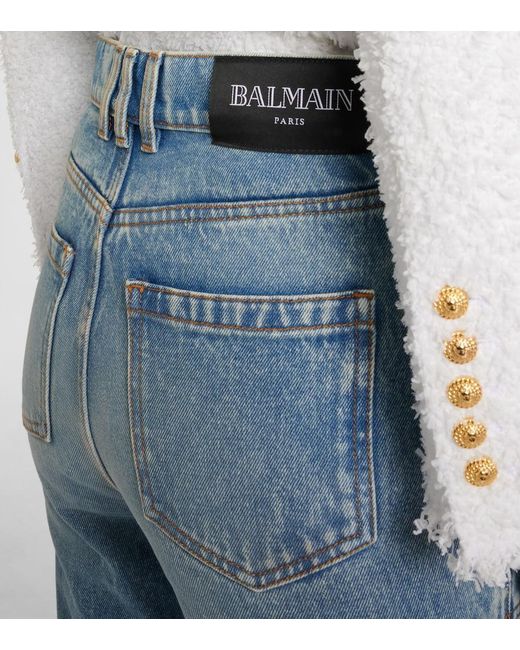 Balmain Blue High-Waisted Flared Jeans