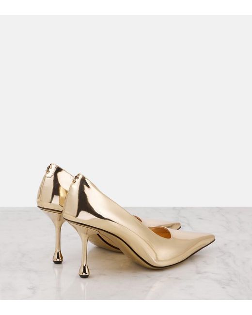 Jimmy Choo Natural Ixia 80 Mirrored Leather Pumps