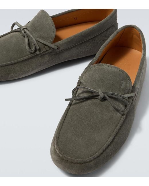 Tod's Green Gommino Suede Driving Shoes for men