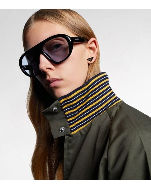 Prada Blue Shadowplay Oversized Sunglasses