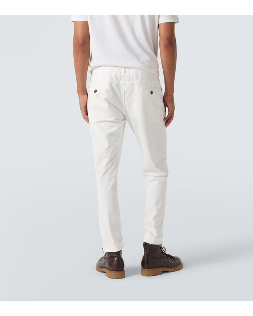Eleventy White Cotton-Blend Slim Pants for men