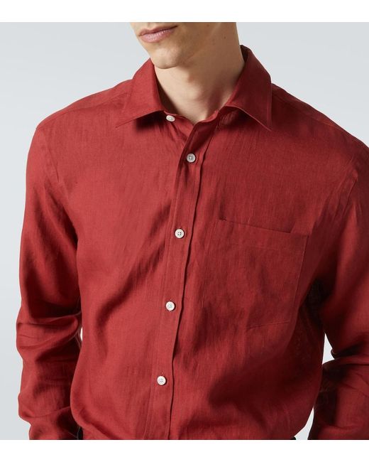 Dunhill Red Linen Shirt for men