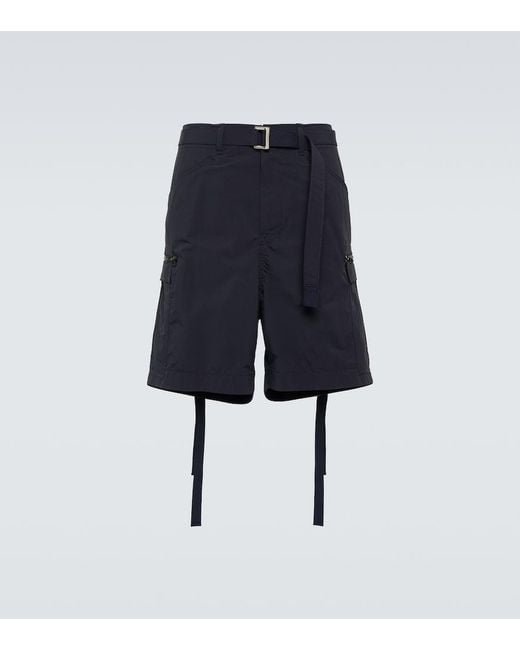 Sacai Blue Taffetta Bermuda Shorts for men