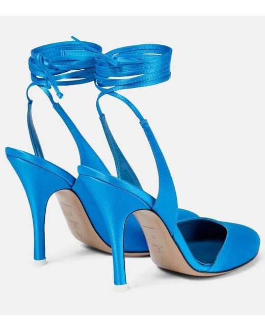 The Attico Blue Carrie Satin Pumps