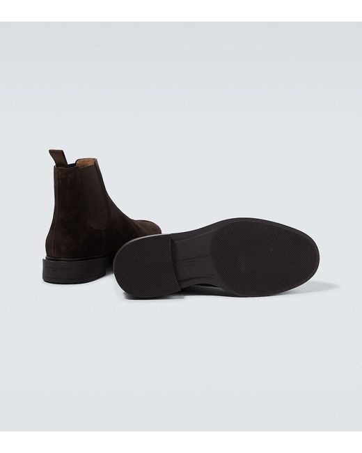 Gianvito Rossi Black Douglas Suede Chelsea Boots for men