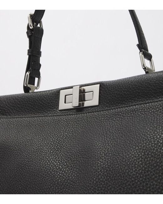 Fendi Black My Peekaboo Leather Tote Bag for men