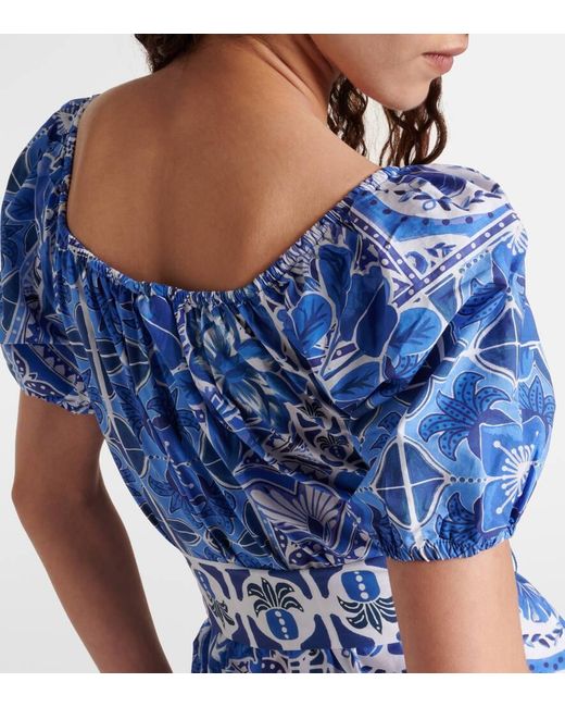 FARM Rio Tile Dream Cotton Maxi Dress in Blue | Lyst