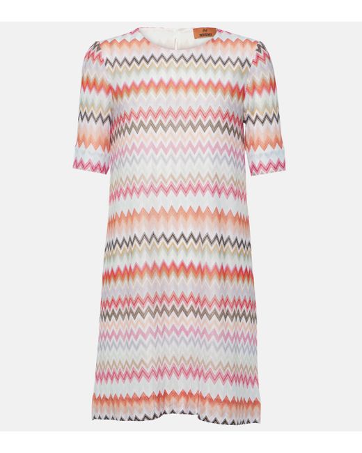 Missoni Pink Short Dress With Zigzag Pattern