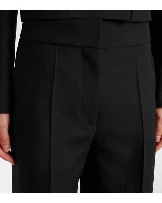 Valentino Black Wool And Silk Wide-Leg Pants