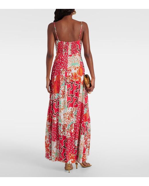 Diane von Furstenberg Red Etta Floral Maxi Dress