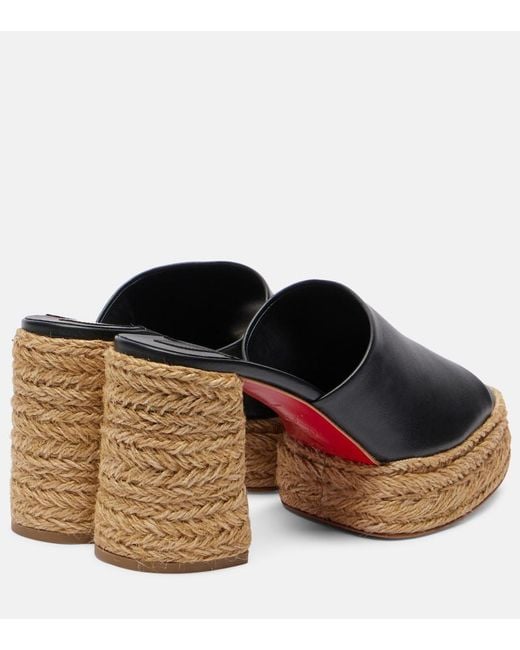 Christian Louboutin Black Calakala 85 Leather Platform Mules