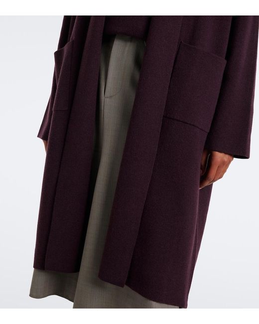 Jardin Des Orangers Purple Wool And Cashmere Coat