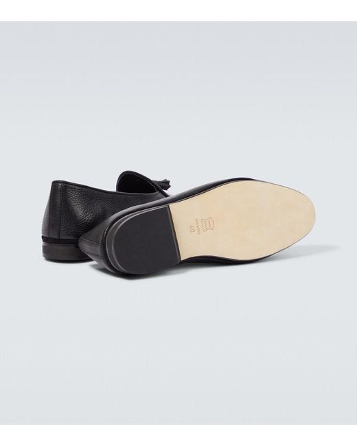 Rubinacci Black Marphy Leather Loafers for men