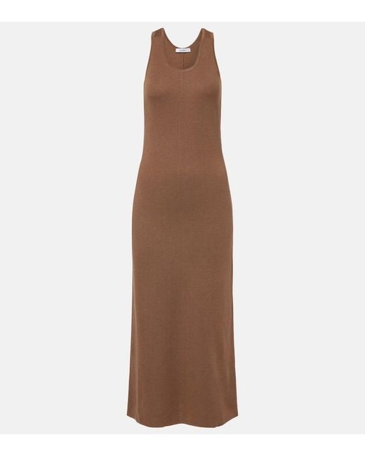 Max Mara Brown Aceri Virgin Wool Midi Dress